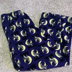 Men's Purple Pajama Pants with Moon and Dog Print